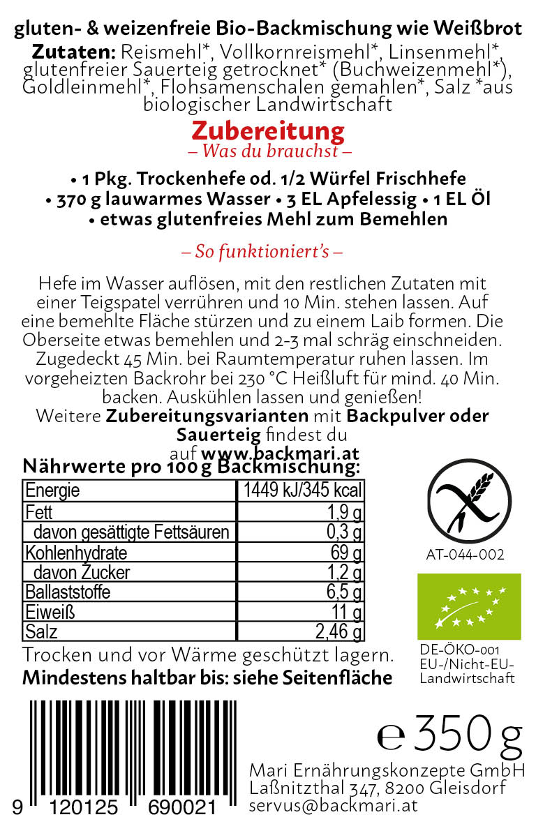 GSCHAFTLHUBER wie Weißbrot, 8x350 g