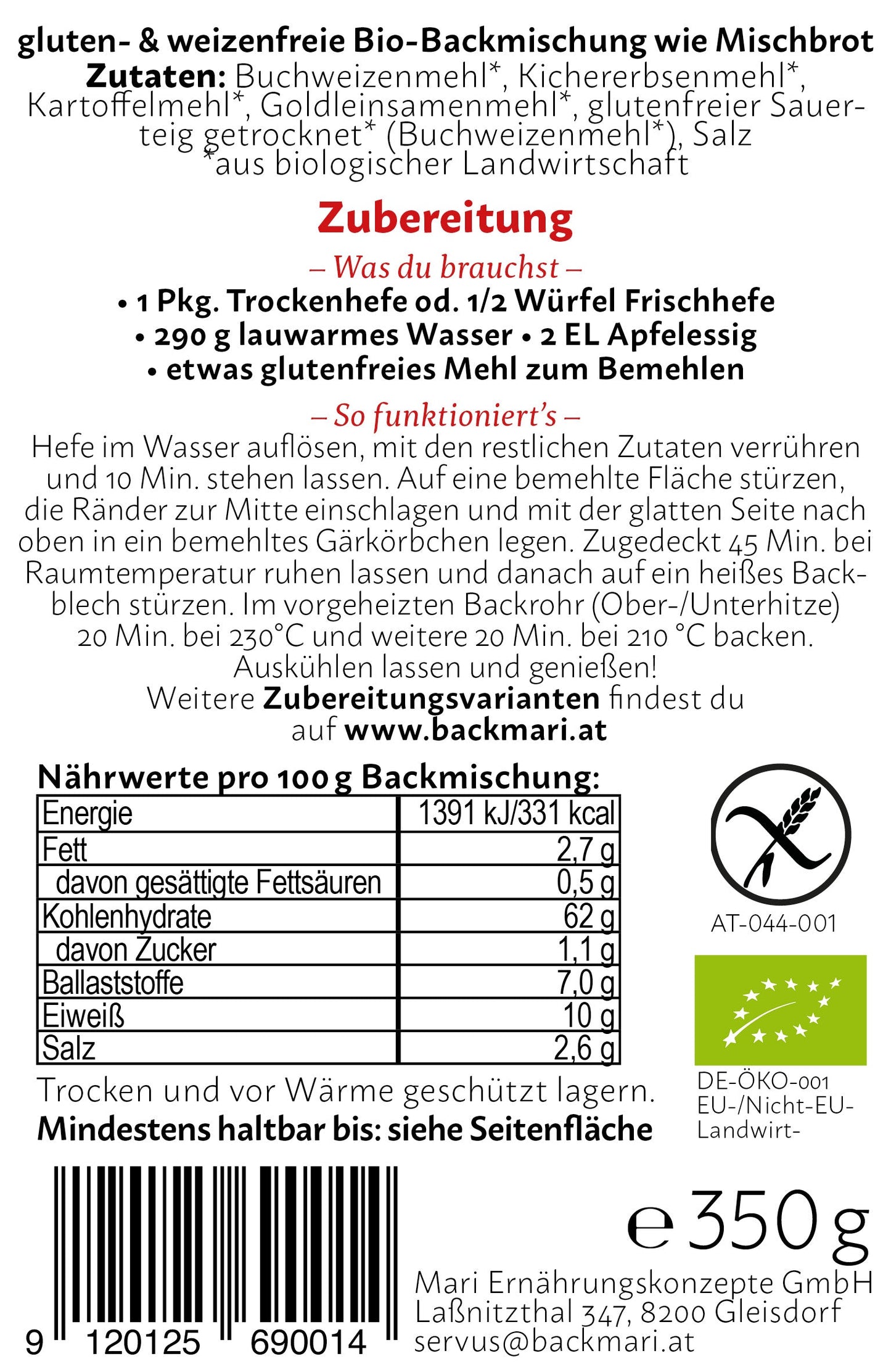 Backmari's Kennenlernpaket, 4x350 g