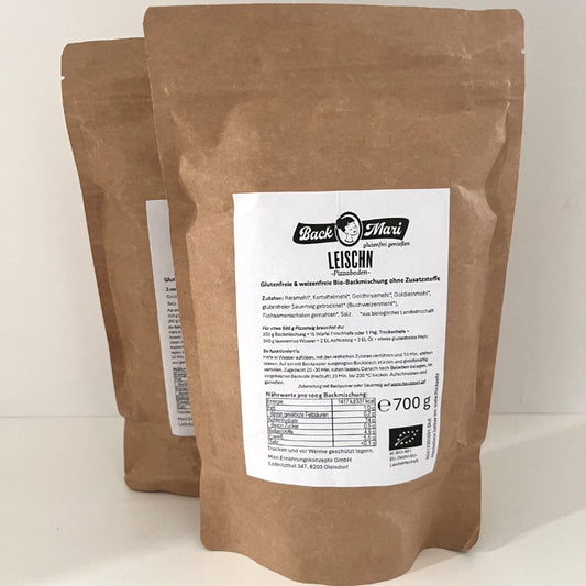 Backmari LEISCHN - glutenfreie Bio Pizzateig Backmischung, 2x700g