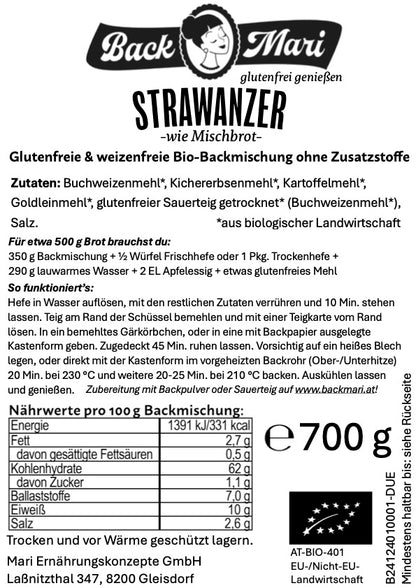 Backmari Lieblingssorten - glutenfreie Bio-Backmischungen, 4x700 g