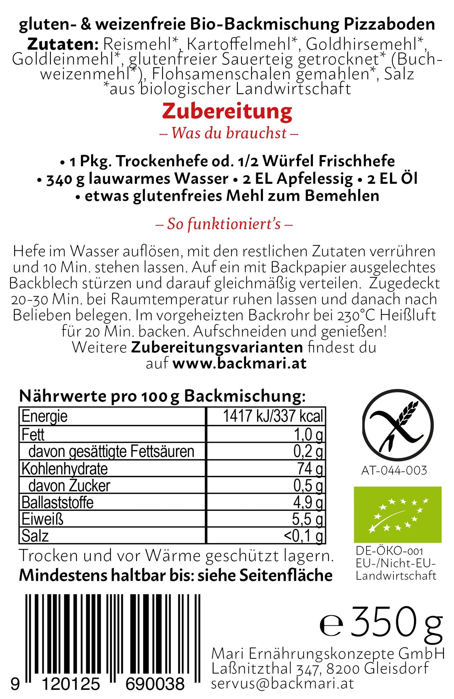 Backmari's Kennenlernpaket, 4x350 g